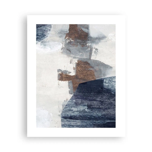 Poster - Forme albastre-maronii - 40x50 cm