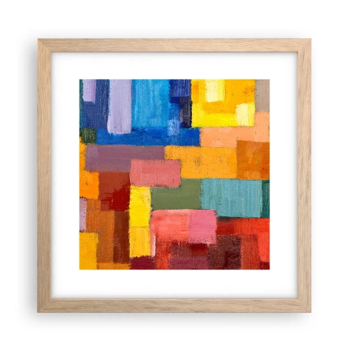 Poster în ramă de stejar deschis - Fiecare diferită, toate colorate - 30x30 cm