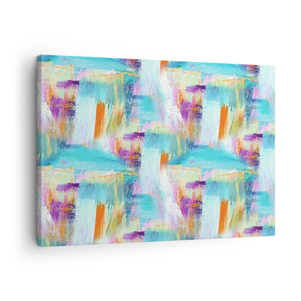 Tablou pe pânză Canvas - Abstracție colorată cu tușe dinamice - 70x50cm - Mâzgălire veselă - Decorațiune modernă pentru perete pentru living și dormitor ARTTOR