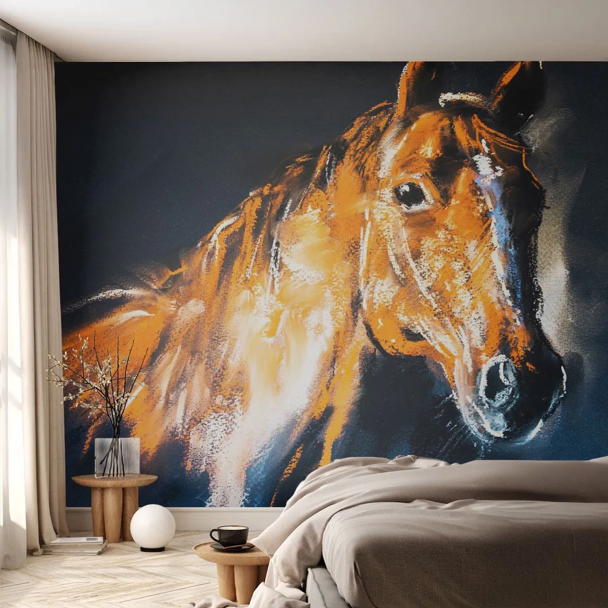 Tapet Autoadeziv Deluxe Sticker - Și ce, te duci? - Animale, Cal, Mare - 250x175 cm