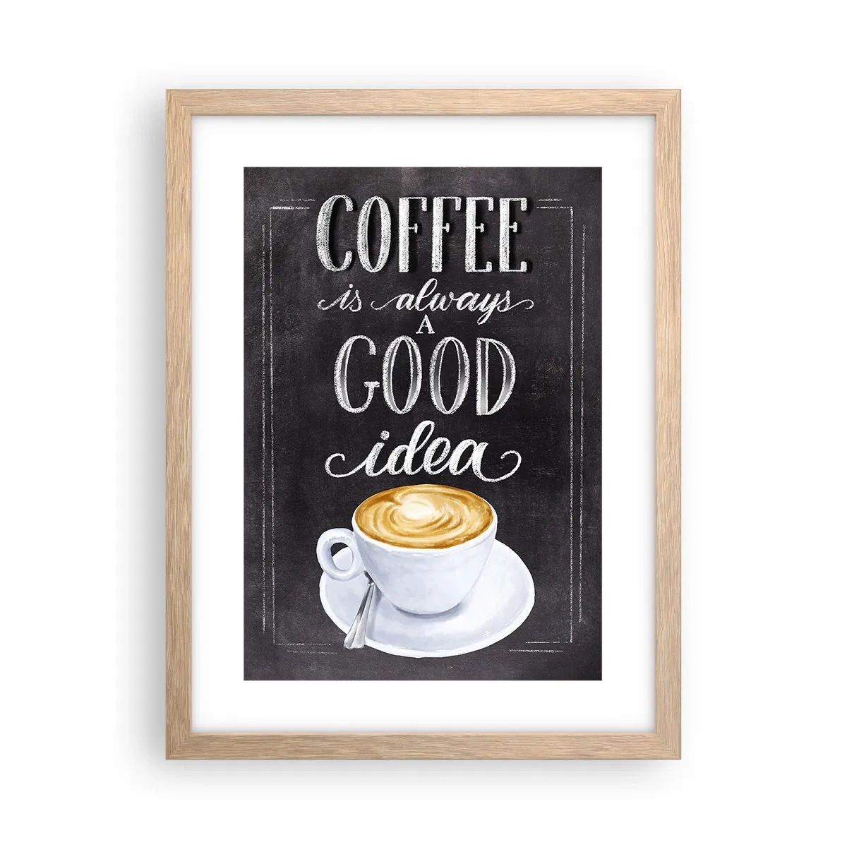 Poster în ramă de stejar deschis - Of course! - 30x40 cm