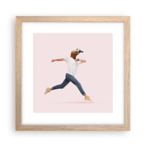 Poster în ramă de stejar deschis - Un strop de absurditate - 30x30 cm