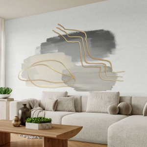 Tapet Premium Canvas - Persistență și mișcare - Abstracția, Bucată, Aur - 100x70 cm