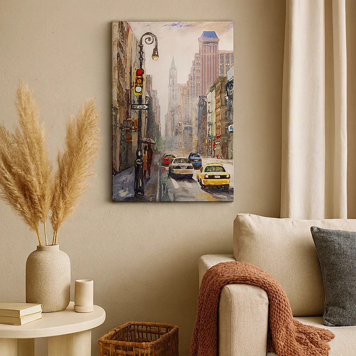 Tablou pe pânză - New York - plin de culoare și în ploaie - 50x70 cm