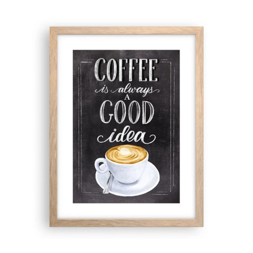 Poster în ramă de stejar deschis - Of course! - 30x40 cm