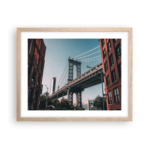 Poster în ramă de stejar deschis - În valurile orașului - 50x40 cm