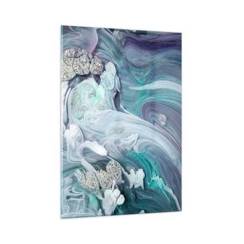 Tablou pe sticlă - Râuri de albastru - 50x70 cm