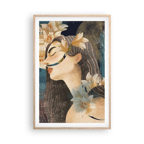 Poster în ramă de stejar deschis - Povestea prințesei cu crini - 61x91 cm