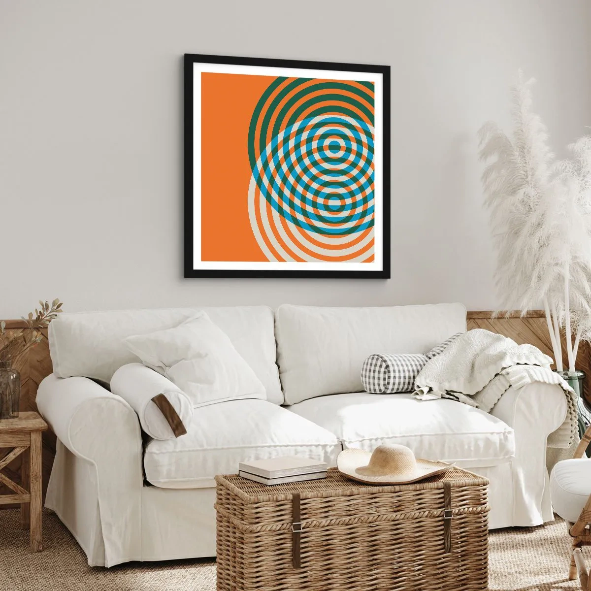 Poster în ramă neagră - Variație circulară abstractă - 30x30 cm
