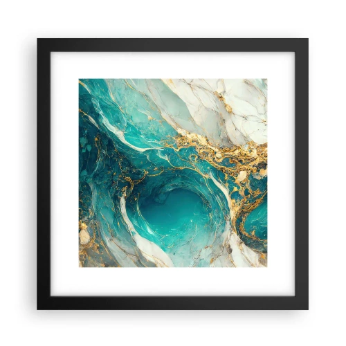 Poster în ramă neagră - Compoziție cu vene aurii - 30x30 cm
