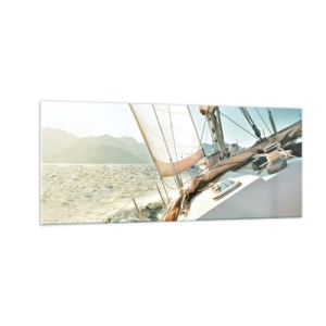 Tablou pe sticlă - Pânzele umflate de vânt - 100x40 cm