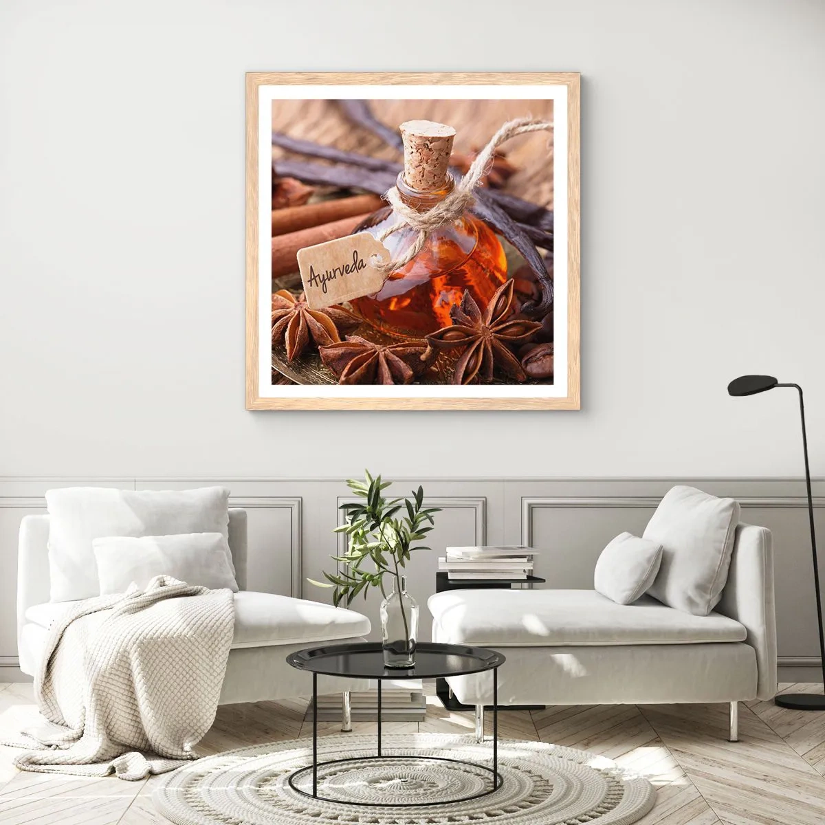 Poster în ramă de stejar deschis - Unitatea trupului și a spiritului - 60x60 cm