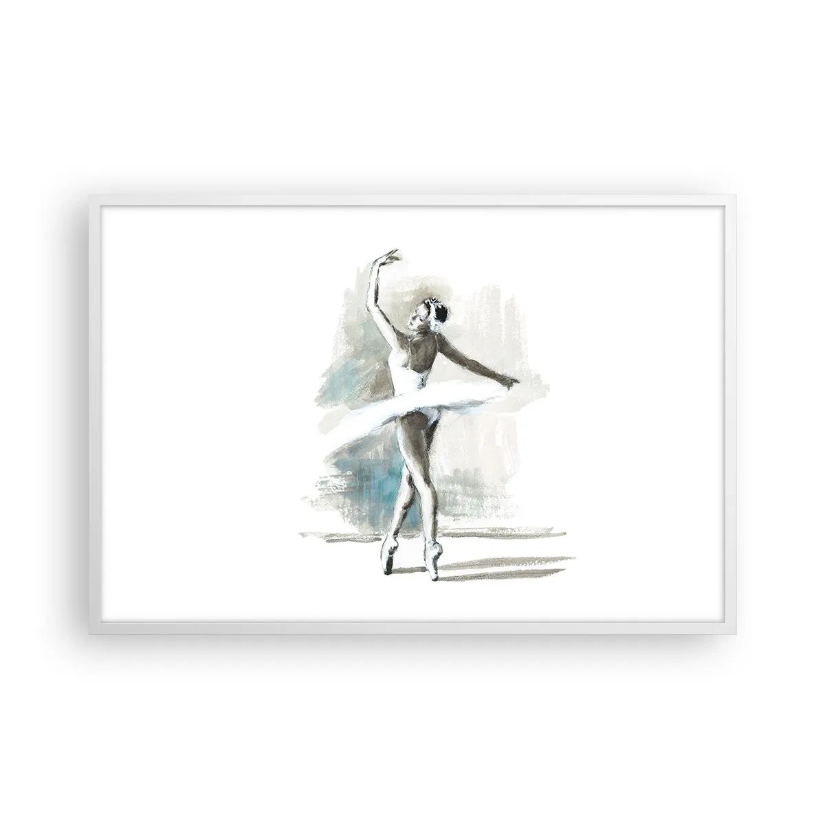 Poster în ramă albă - Fermecată într-o lebădă - 91x61 cm