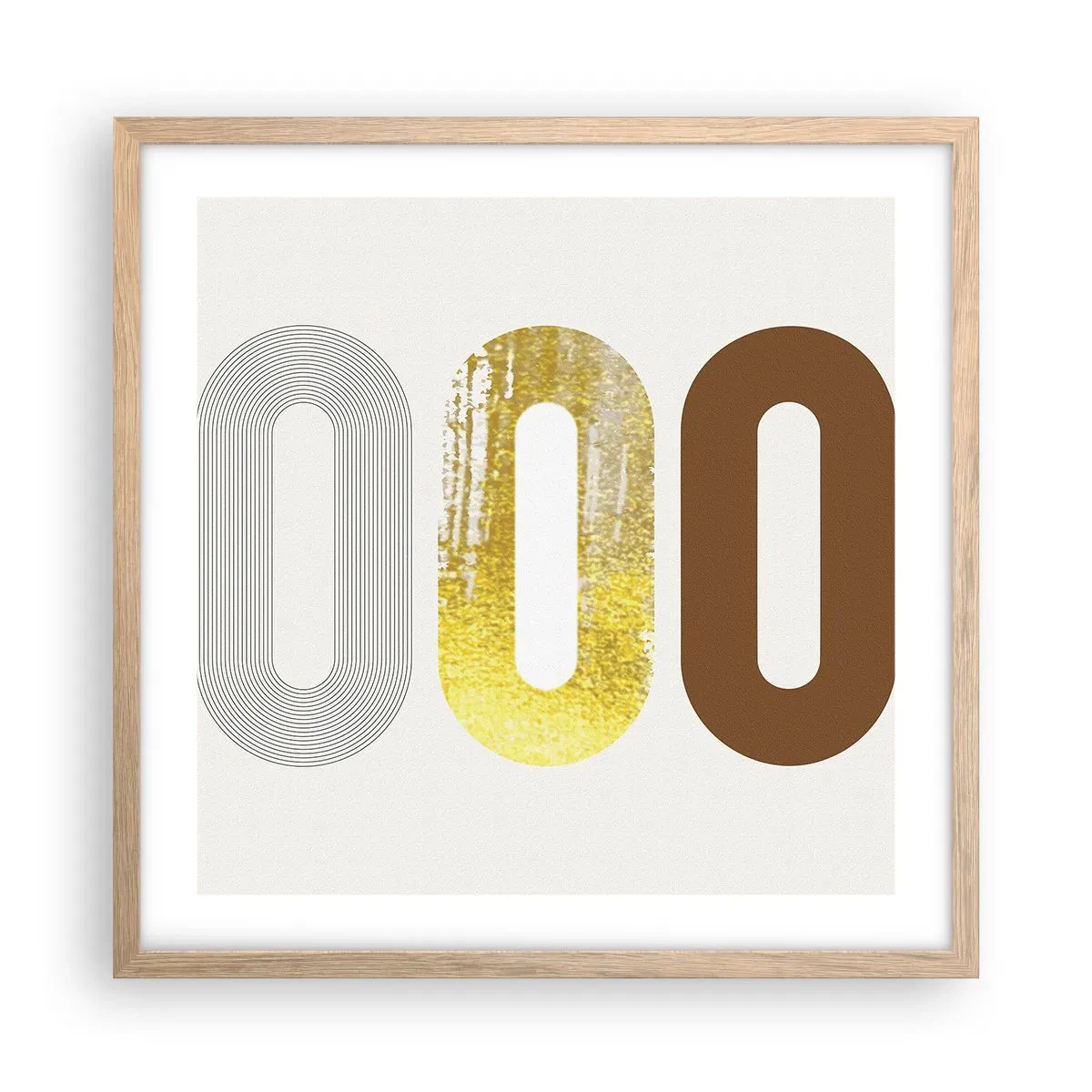 Poster în ramă de stejar deschis - Ooo! - 50x50 cm