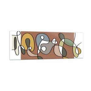Tablou pe sticlă - Abstracția care merită un zâmbet - 90x30 cm