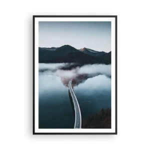 Poster în ramă neagră - Peste o apă netedă ca o oglindă - 70x100 cm