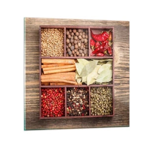 Tablou pe sticlă - Ordine de forme, buchet de arome - 30x30 cm