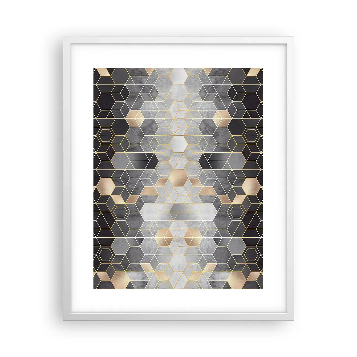 Poster în ramă albă - Compoziție diamantată - 40x50 cm