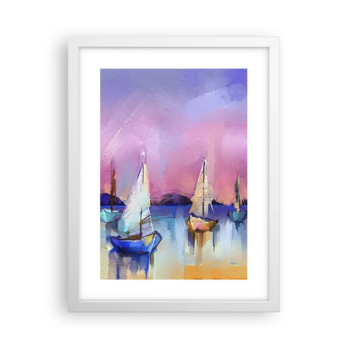 Poster în ramă albă - Direcția: ape largi - 30x40 cm