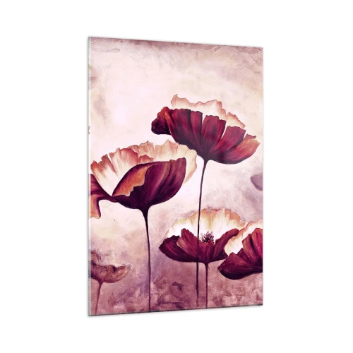 Tablou pe sticlă - Fulgi roșii și albi - 50x70 cm