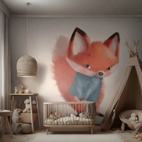 Tapet Premium Canvas - Îmi vine bine? - Pentru copii, Vulpe, Basm - 300x210 cm