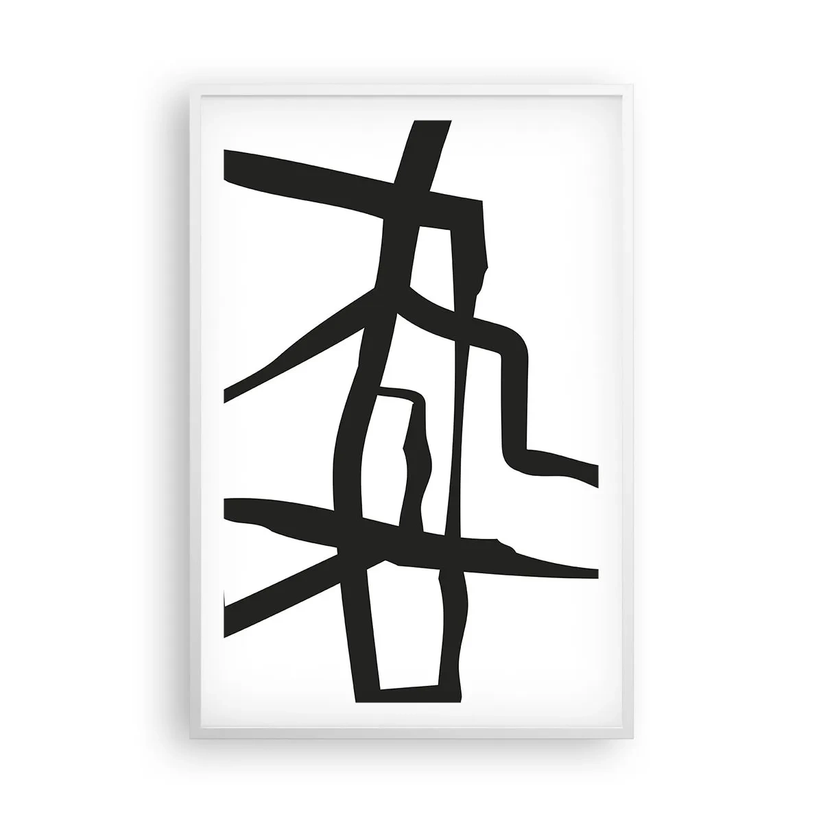 Poster în ramă albă - Construcție în alb și negru - 61x91 cm