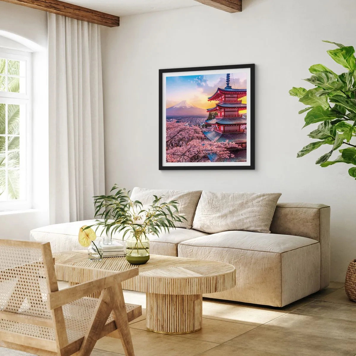 Poster în ramă neagră - Esența spiritului japonez - 60x60 cm