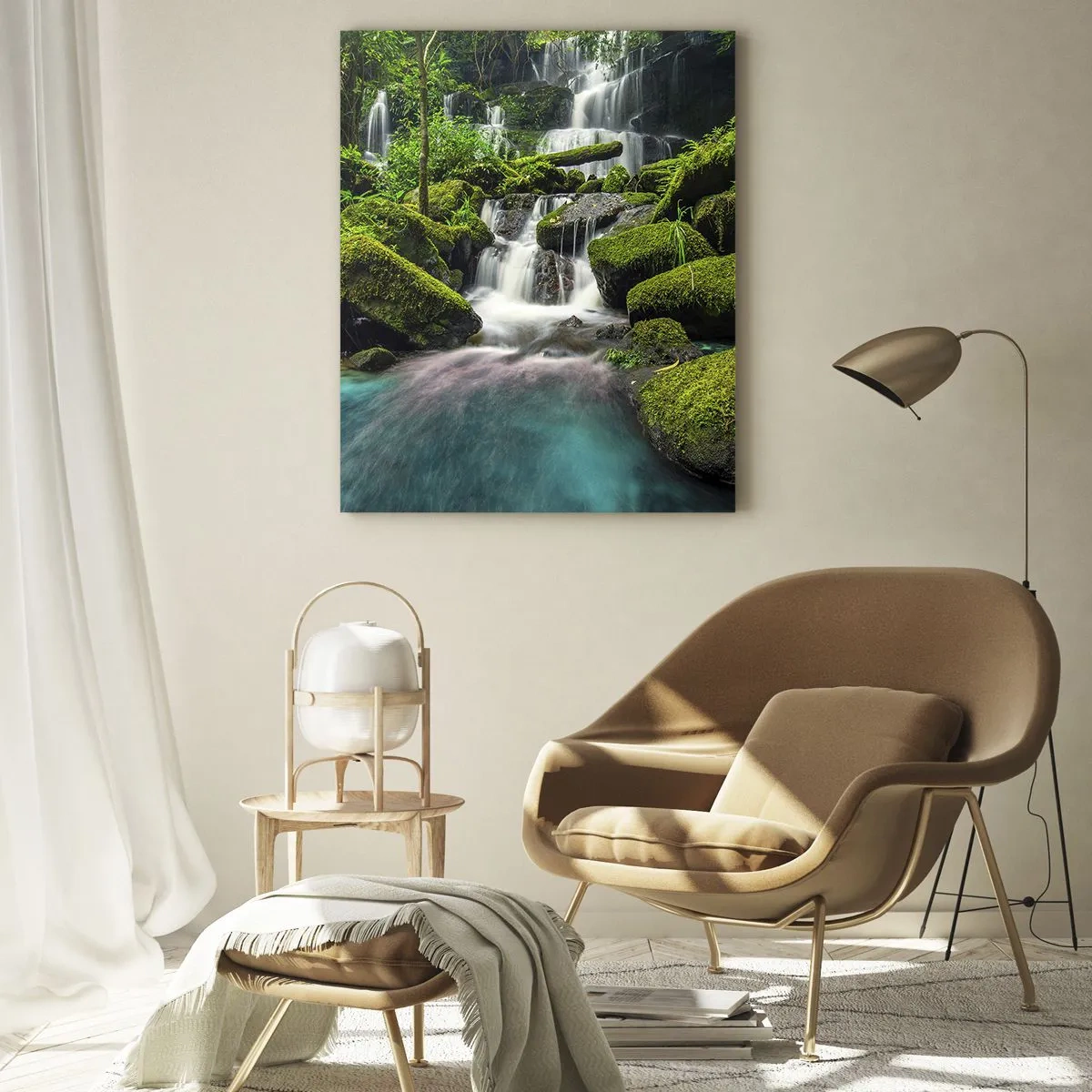 Tablou pe sticlă - Turcoaz, safir și argint lichid - 80x120 cm