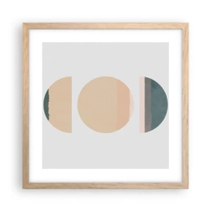 Poster în ramă de stejar deschis - Roată cu roată - 40x40 cm