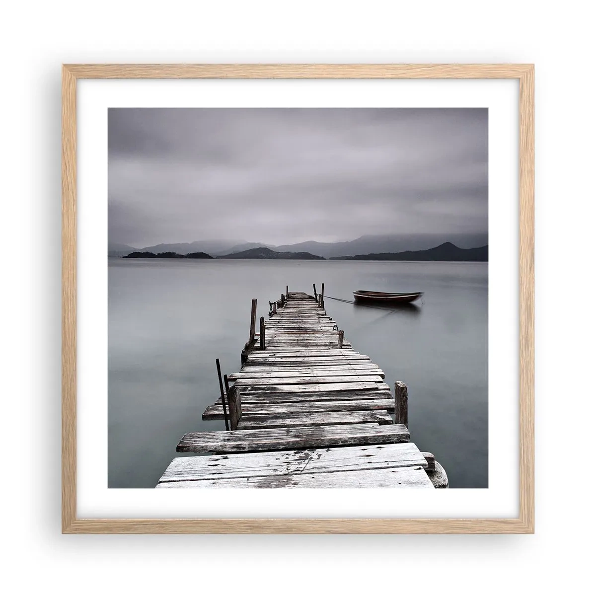 Poster în ramă de stejar deschis - Poți pleca mâine - 50x50 cm