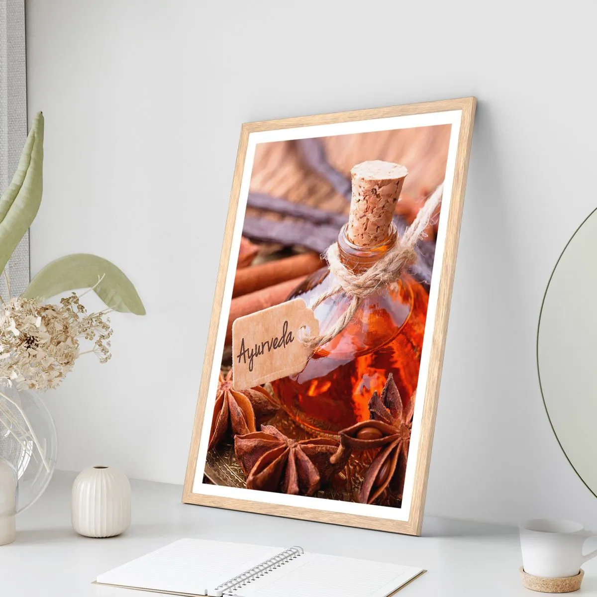 Poster în ramă de stejar deschis - Unitatea trupului și a spiritului - 61x91 cm