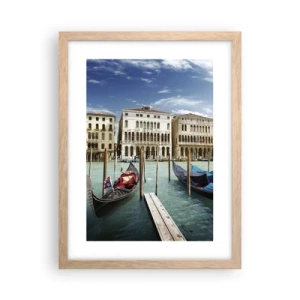 Poster în ramă de stejar deschis - Palate în albastru - 30x40 cm