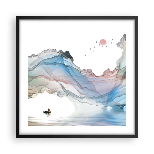 Poster în ramă neagră - Spre munții de cristal - 50x50 cm
