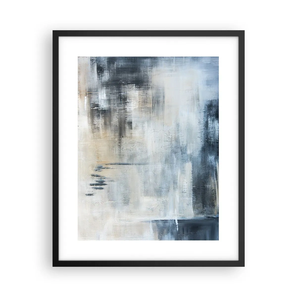 Poster în ramă neagră - În spatele unui voal albastru - 40x50 cm