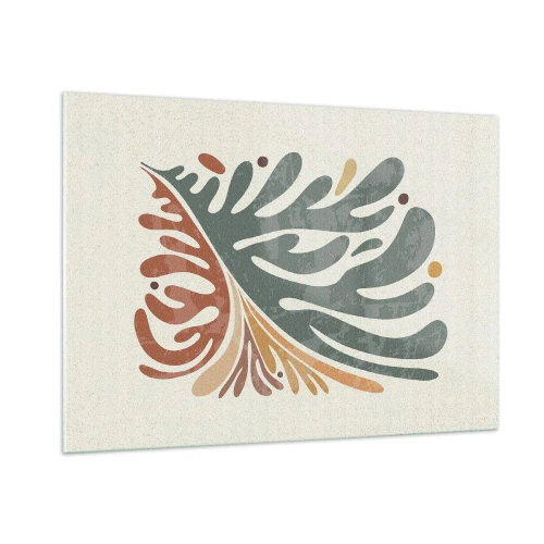 Tablou pe sticlă - Frunză multicoloră - 100x70 cm