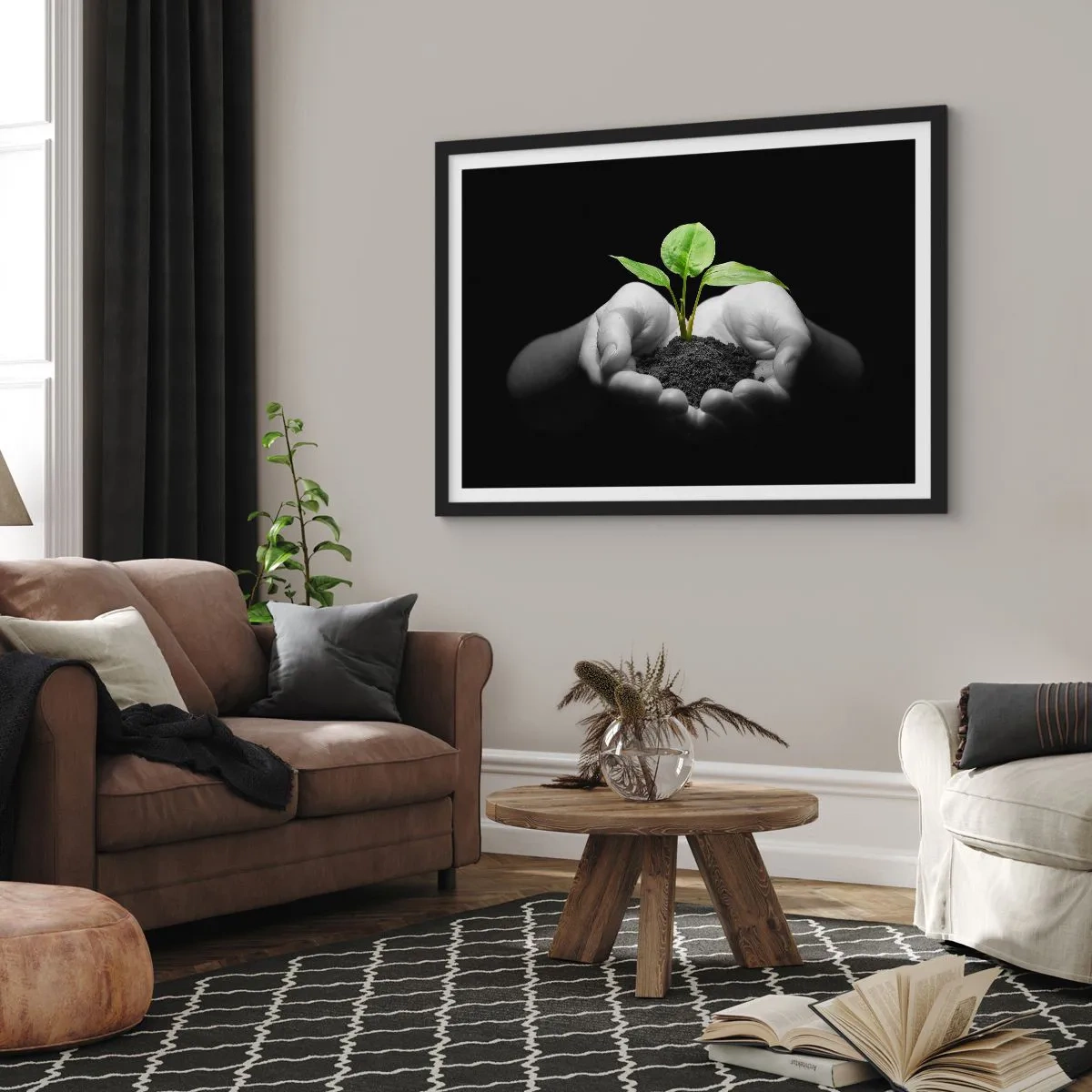 Poster în ramă neagră - Iubesc natura, o protejez - 100x70 cm