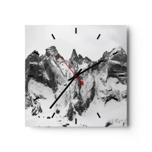 Ceas de perete - Ceas pe sticlă - Amenințarea crestei de granit - 40x40 cm