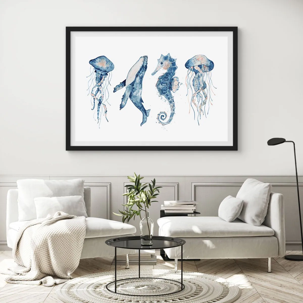 Poster în ramă neagră - Fauna marină sălbatică - 100x70 cm