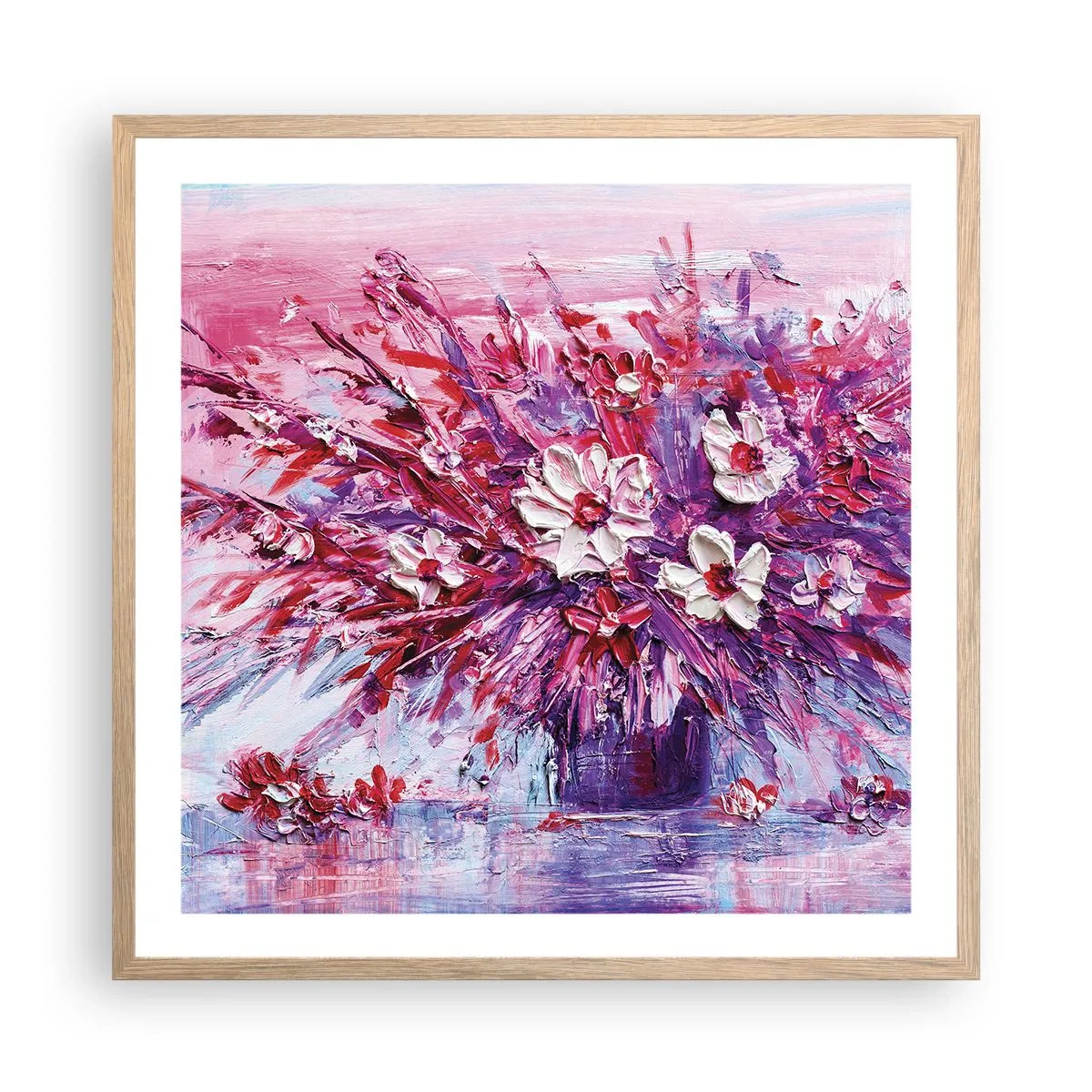 Poster în ramă de stejar deschis - Inocență și pasiune  - 60x60 cm