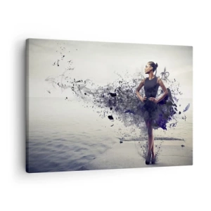 Tablou pe pânză Canvas - O femeie într-o compoziție artistică pe fundalul apei - 70x50cm - Venus africană - Decorațiune modernă pentru perete pentru living și dormitor ARTTOR