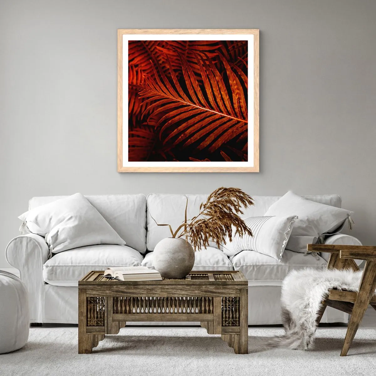 Poster în ramă de stejar deschis - Ardoarea vieții - 60x60 cm
