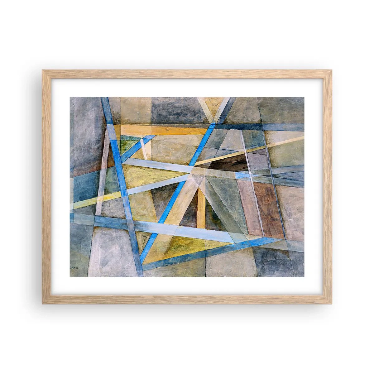 Poster în ramă de stejar deschis - Drept sau de-a curmezișul? - 50x40 cm