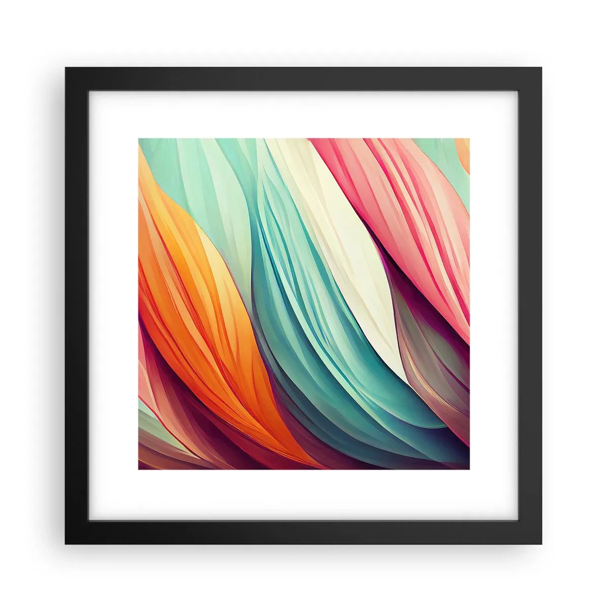 Poster în ramă neagră - Țesătură de curcubeu - 30x30 cm