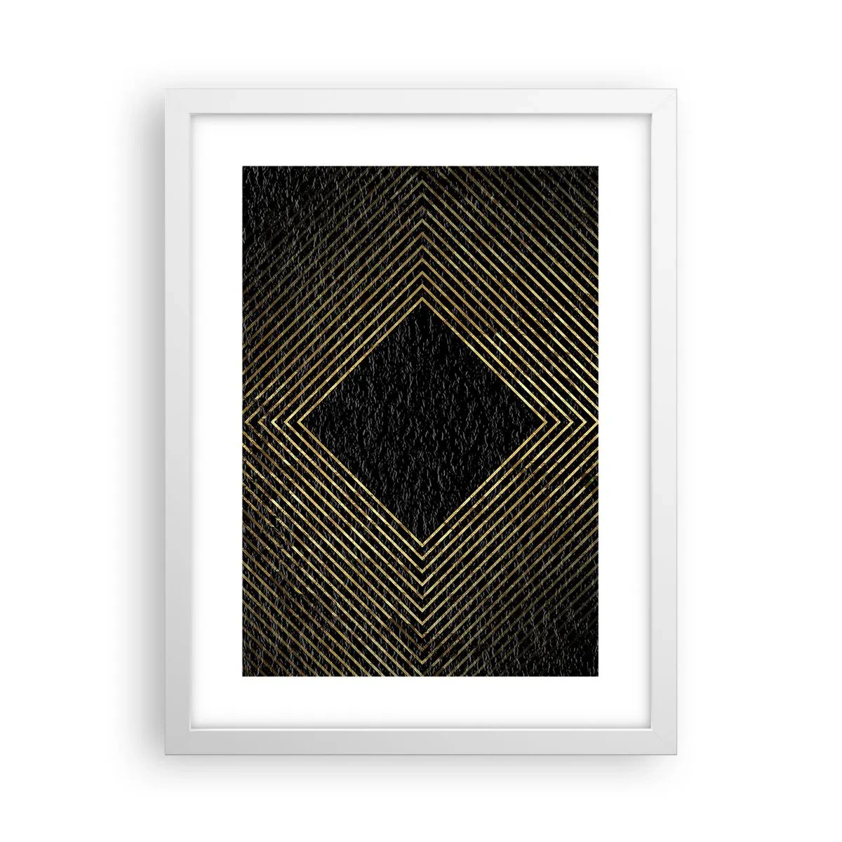 Poster în ramă albă - Geometrie în stil glamour - 30x40 cm