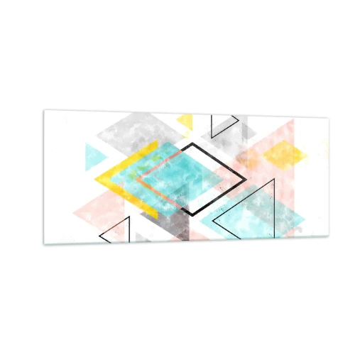 Tablou pe sticlă - Joc geometric - 100x40 cm