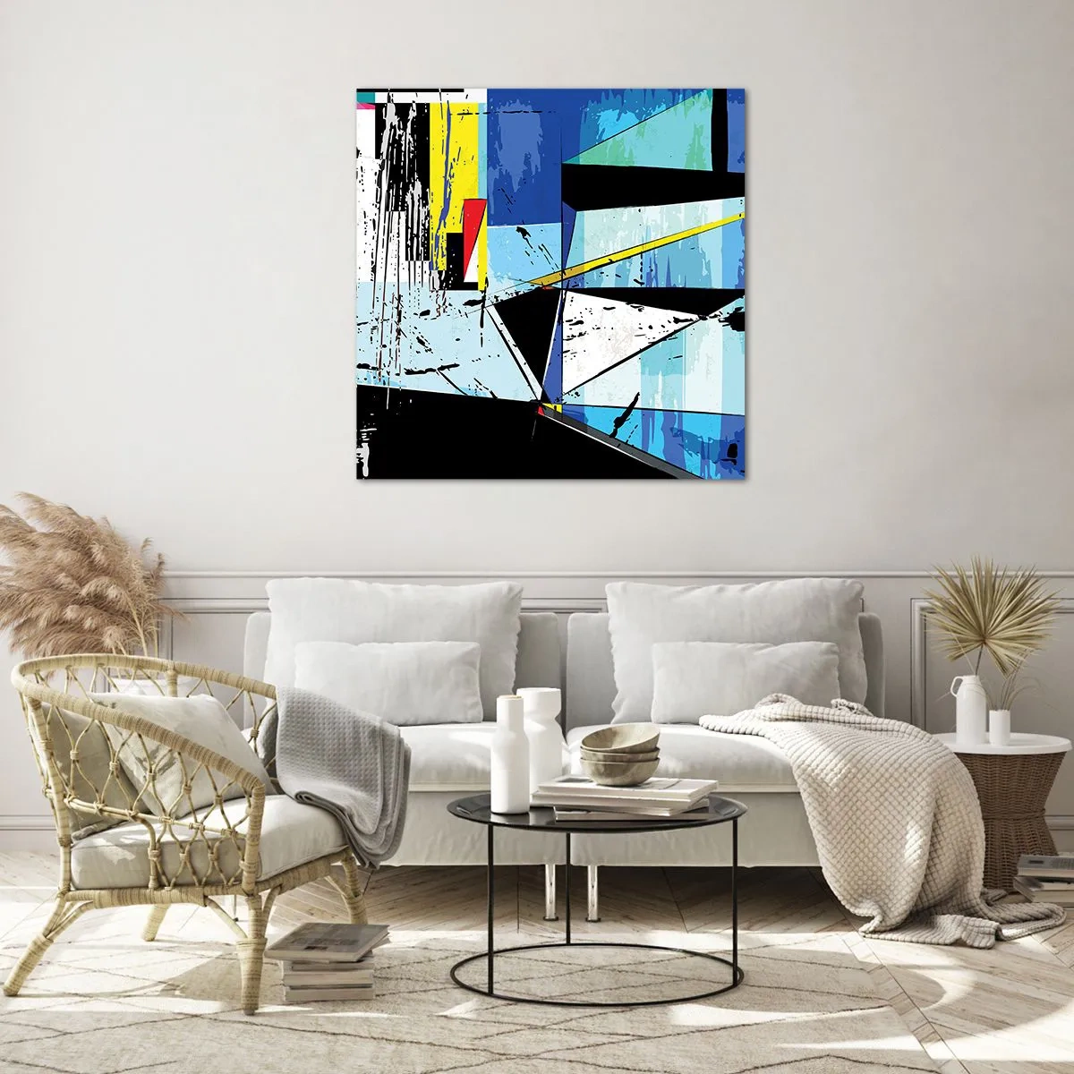 Tablou pe sticlă - Privind lumea dintr-un unghi... - 60x60 cm