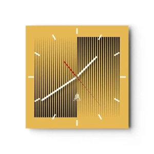 Ceas de perete - Ceas pe sticlă - Pătratul contrariilor - 30x30 cm