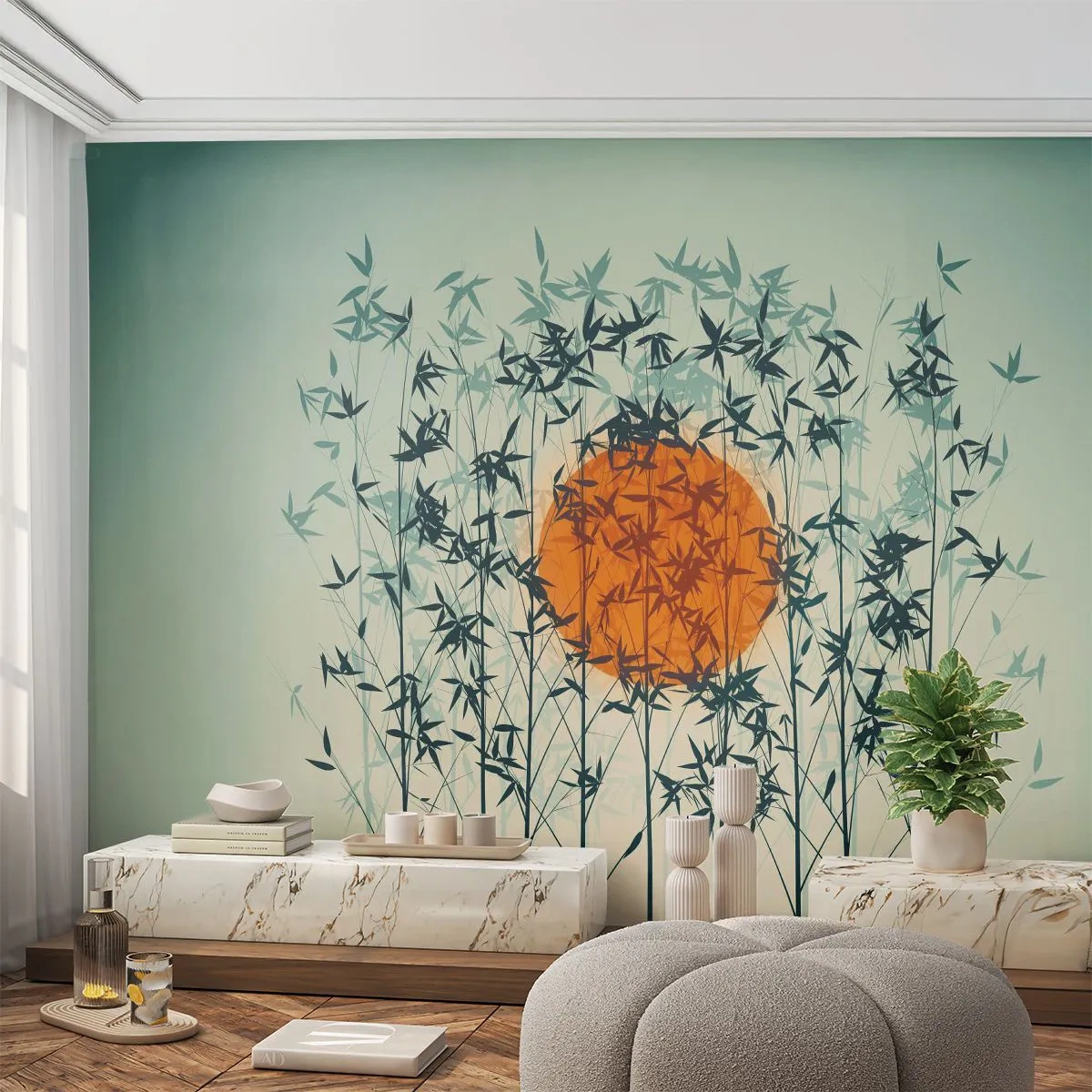 Tapet Standard Eco - Soarele japonez - Abstracția, Grafică, Exotism - 200x140 cm