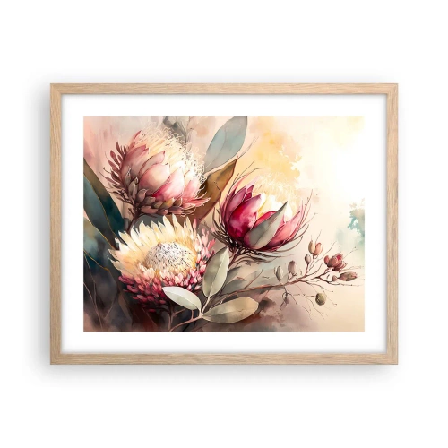 Poster în ramă de stejar deschis - Profil și en face - 50x40 cm