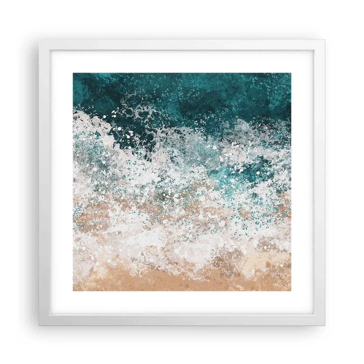 Poster în ramă albă - Povești despre mare - 40x40 cm